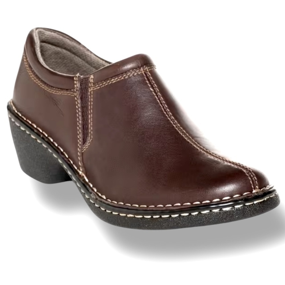 EASTLAND AMORÈ Women's Brown Leather Slip-On Shoes Size 9.5 True To Size NWOT